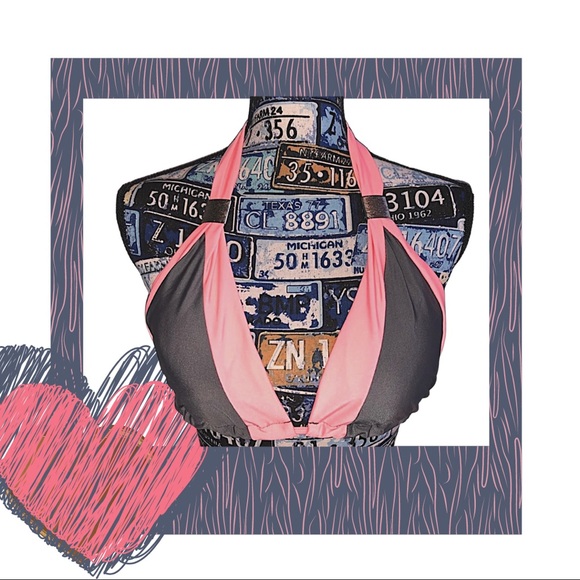 Grey & Coral w/ Silver Accents Low Waist Bikini - Picture 5 of 10